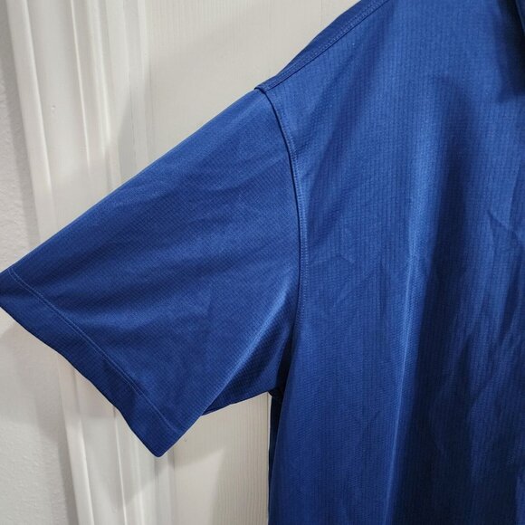 Nike Golf Blue Dri Fit White Swoosh Logo Polo Shirt Size XL 100% Polyester - Picture 5 of 11